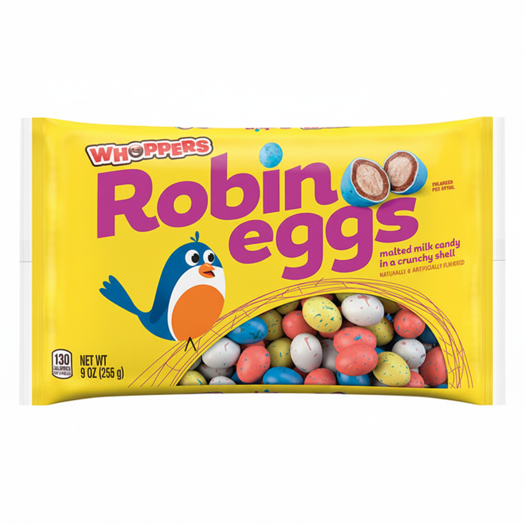 Whoppers Robin Eggs Malted Milk Candy - Front Bag 9oz