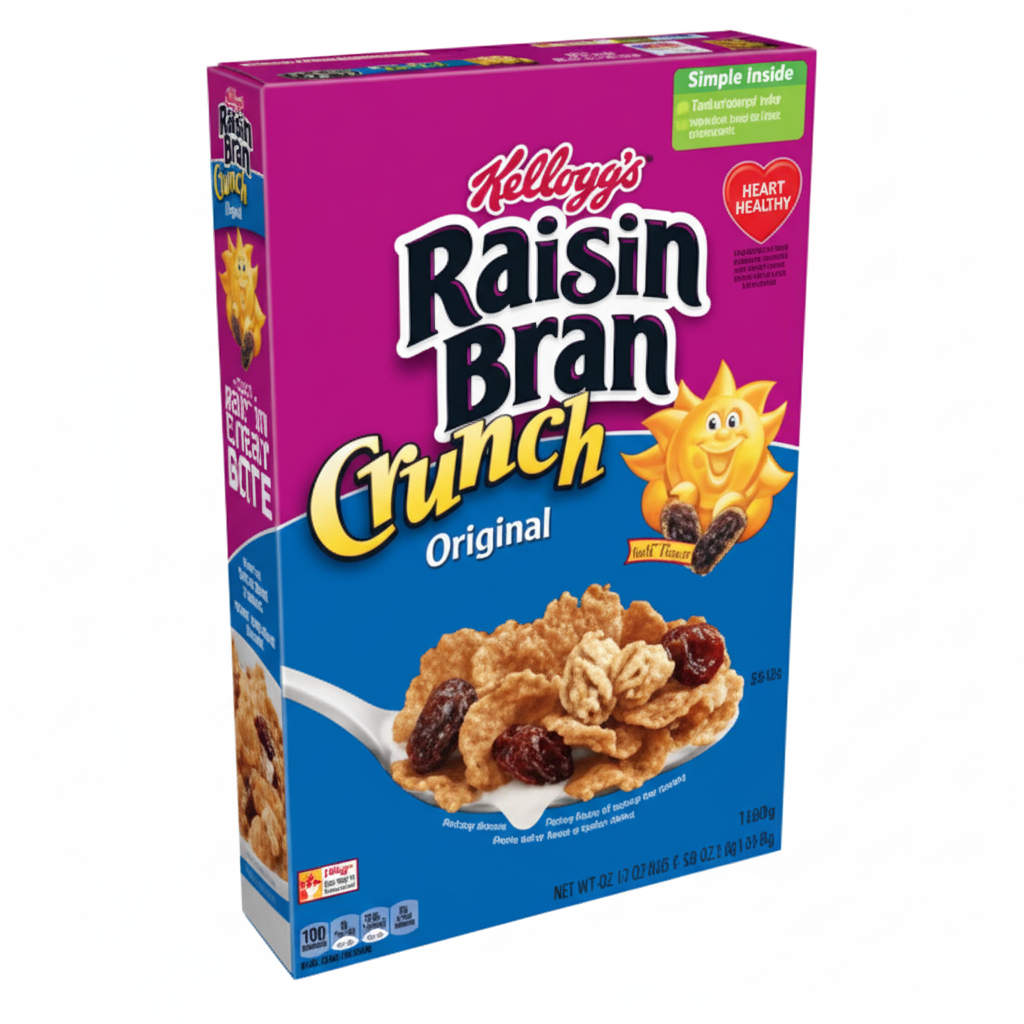 Kelloggs Raisin Bran Crunch Original cereal box front view