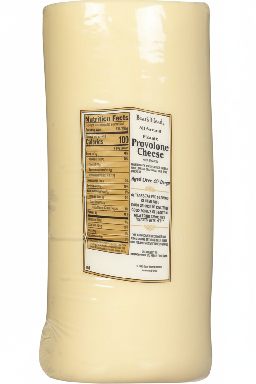 Boar's Head Picante Provolone Cheese back label with nutrition facts