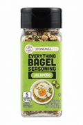 Stonemill Everything Bagel Seasoning Jalapeño 2.3 oz Clear Glass Bottle Black Cap Lime Green Label 5 Calories Per Serving