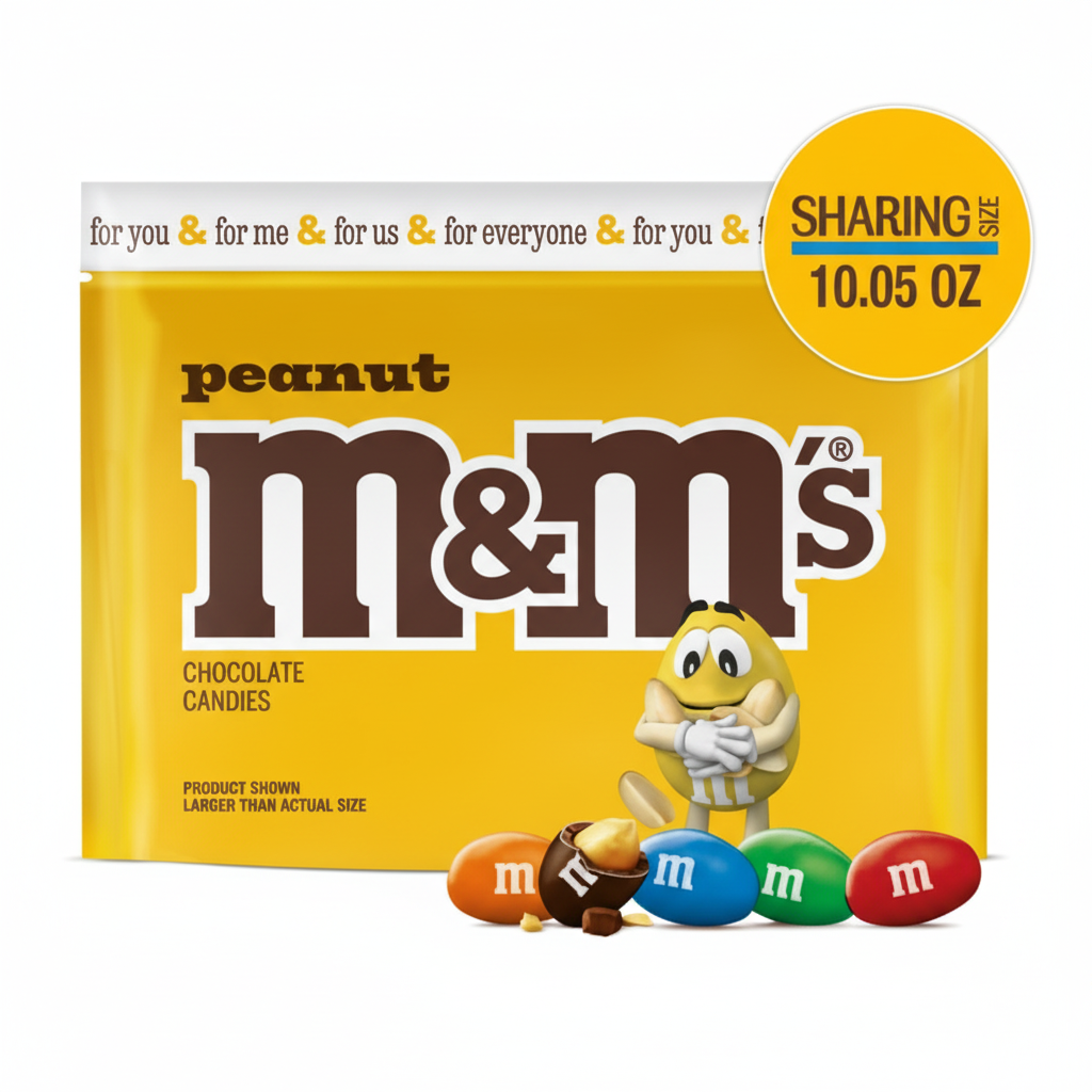 M&M's Peanut Chocolate Candies Sharing Size - Front Bag
