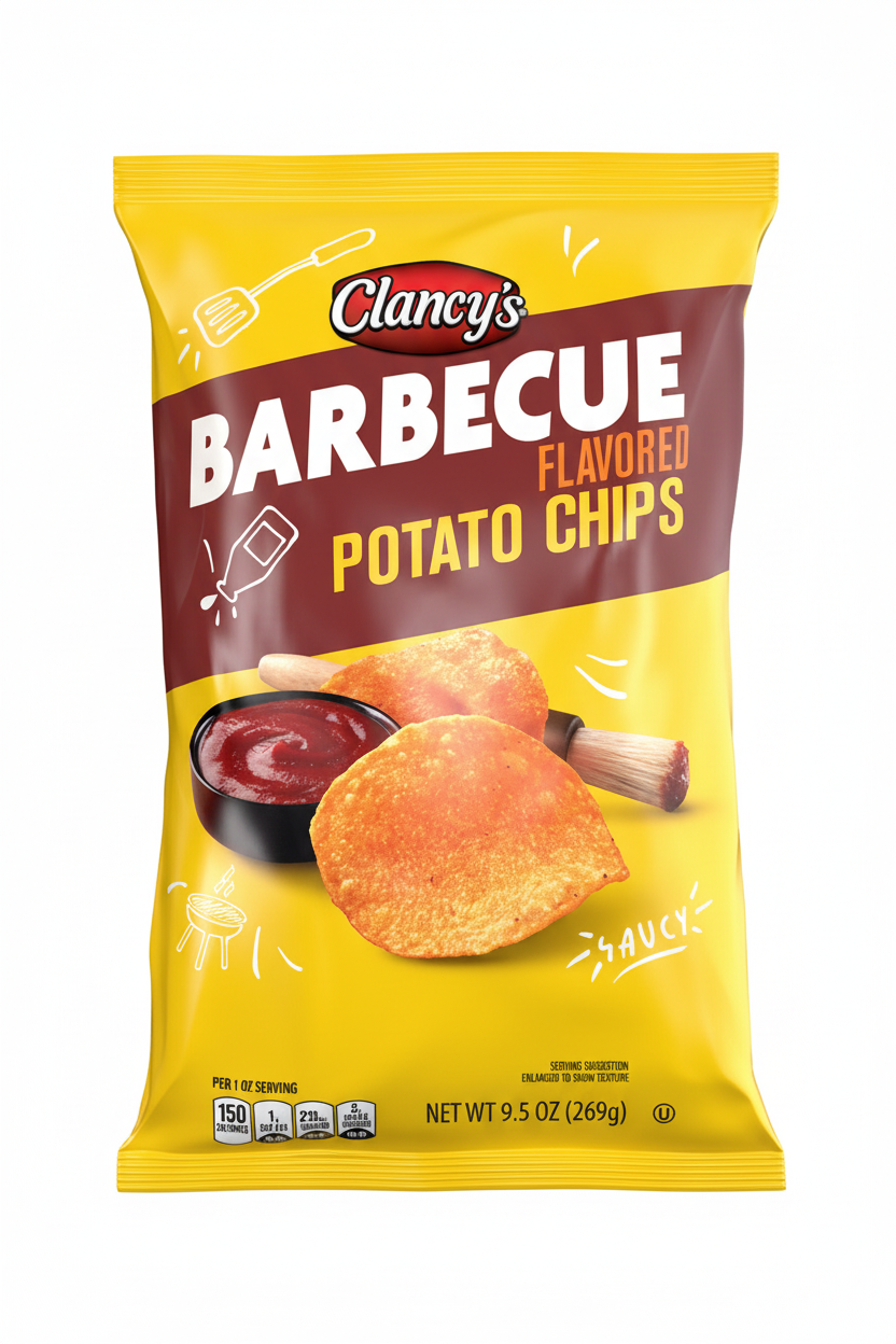 Clancy's Barbecue Potato Chips 9.5 oz Front