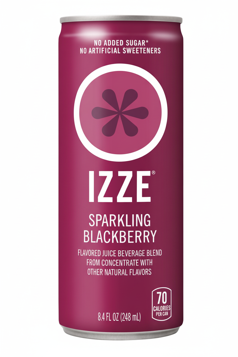 IZZE Sparkling Blackberry juice beverage 8.4 fl oz 70 calories no added sugar no artificial sweeteners