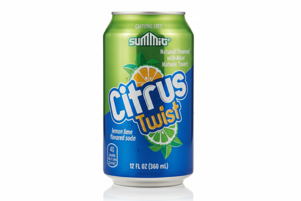 Summit Citrus Twist lemon lime flavored soda 12 fl oz can caffeine free