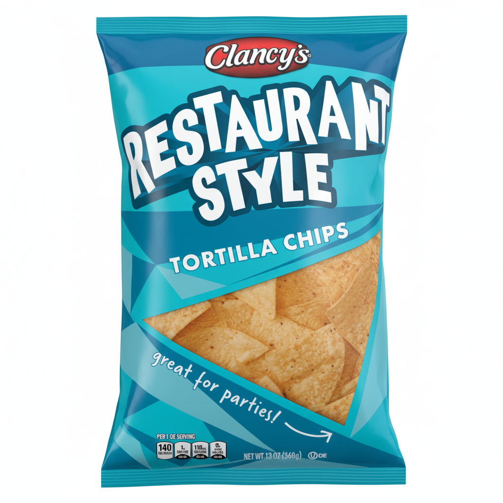 Clancy's Restaurant Style Tortilla Chips 13 oz Front