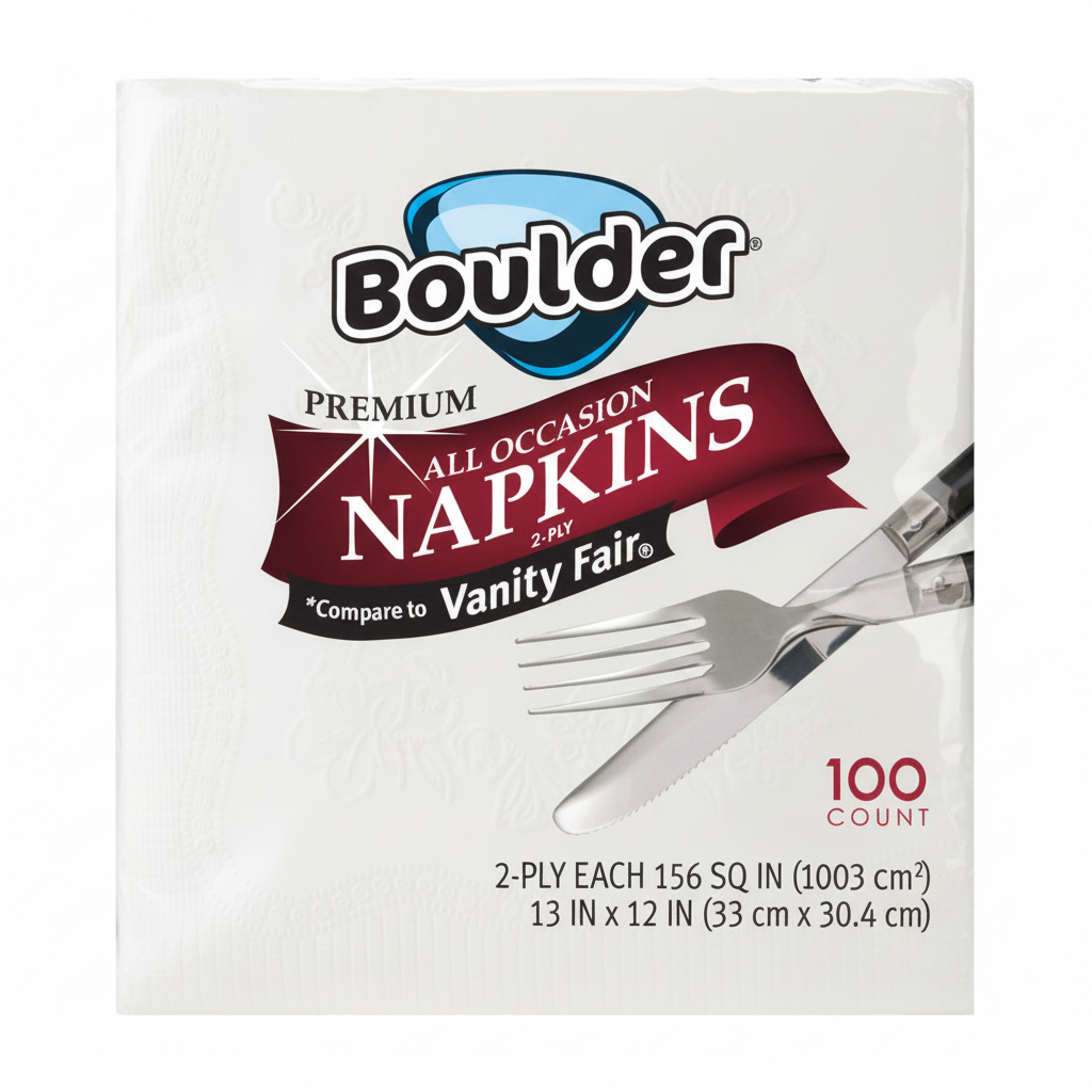 Boulder Premium All Occasion Napkins 100 Count