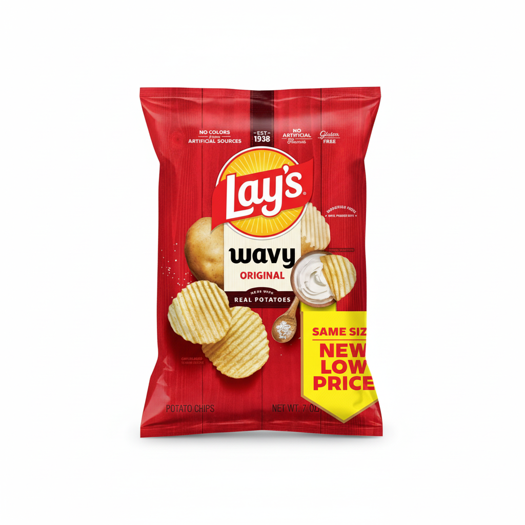 Lay's Wavy Original Potato Chips - Front Bag
