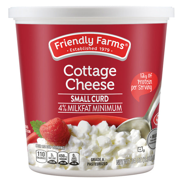 Friendly Farms Small Curd Cottage Cheese 4% Milkfat – 24 oz
