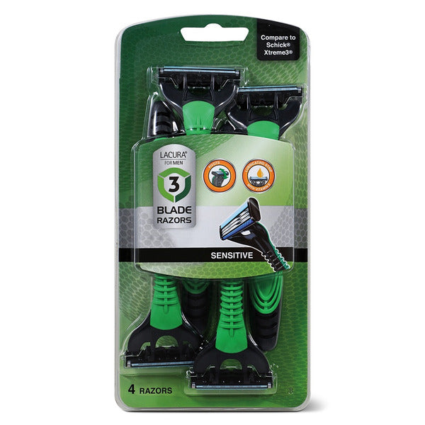 Lacura Men's Triple Blade Razors 4 ct